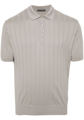 Corneliani wide-ribbed polo shirt - Grey