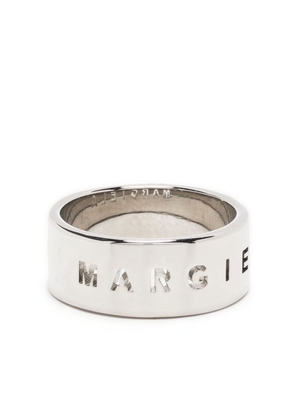 MM6 Maison Margiela logo-engraved cut-out ring - Silver