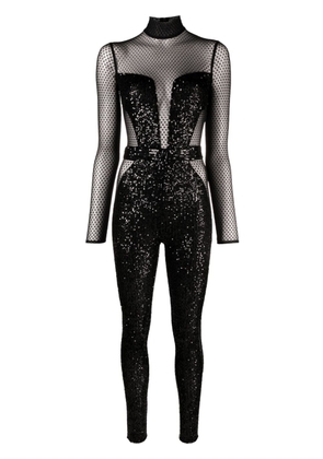 Elisabetta Franchi sequin-embellished tulle jumpsuit - Black