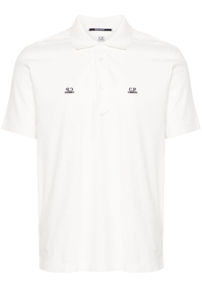 C.P. Company logo-embroidered cotton polo shirt - White