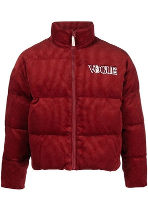 PUMA patch-detail corduroy padded jacket - Red