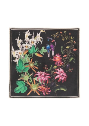 DRIES VAN NOTEN floral-print silk scarf - Black