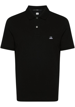 C.P. Company logo-appliqué polo shirt - Black