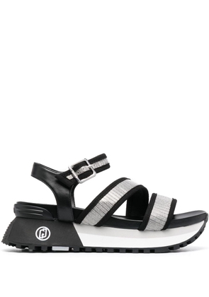 LIU JO Maxi Wonder 15 leather sandals - Black