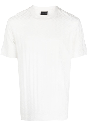 Emporio Armani tonal chevron cotton T-shirt - White