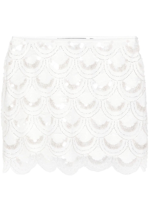 ROTATE sequined mini skirt - White