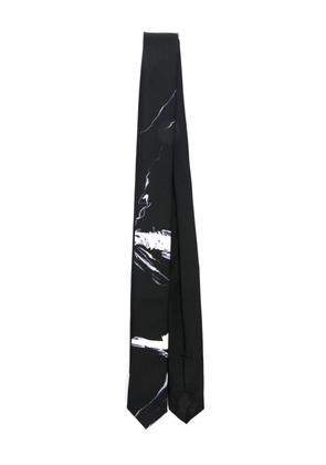 Emporio Armani abstract-print silk tie - Black
