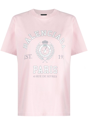 Balenciaga logo-print cotton T-shirt - Pink