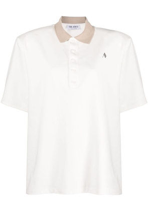 The Attico contrasting-collar polo shirt - White