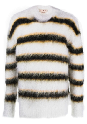 Marni striped mohair jumper - White