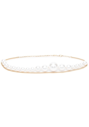 Rowen Rose faux-pearl chain belt - White