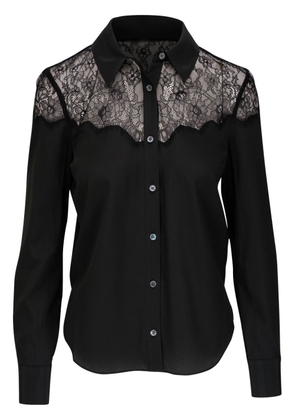 Veronica Beard lace-pattern silk shirt - Black