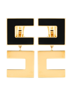 Elisabetta Franchi logo-shaped dangle clip-on earrings - Gold