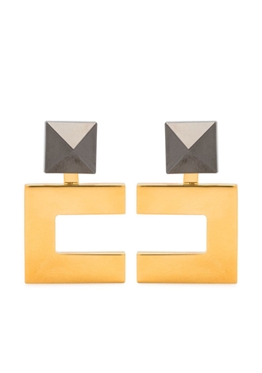 Elisabetta Franchi logo-shaped stud earrings - Gold