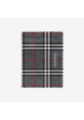 Burberry Reversible Check Wool Silk Scarf