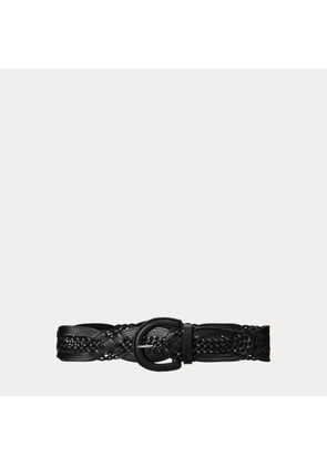 Braided Leather Wide Belt