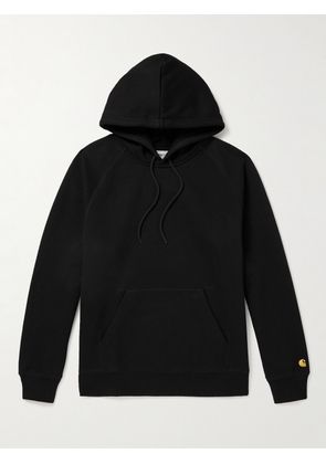Carhartt WIP - Chase Logo-Embroidered Cotton-Blend Jersey Hoodie - Men - Black - XS