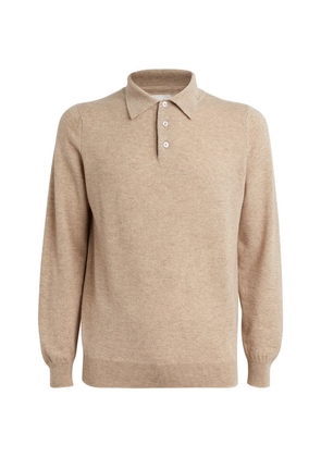 Harrods Cashmere Long-Sleeve Polo Shirt