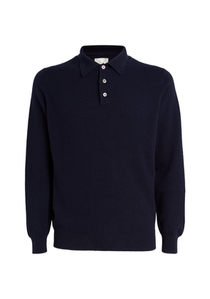Harrods Cashmere Long-Sleeve Polo Shirt
