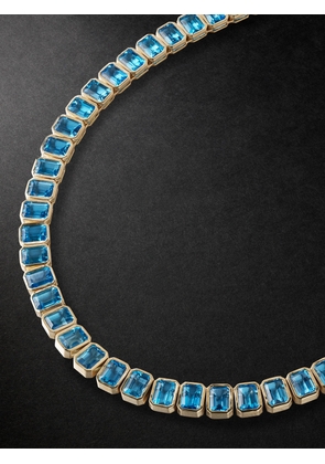 42 Suns - 14-Karat Gold Blue Topaz Tennis Necklace - Men - Blue