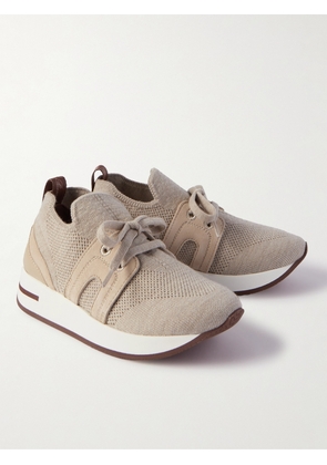 Loro Piana Kids - Walk Leather- and Suede-Panelled Mesh Sneakers - Men - Neutrals - IT 30