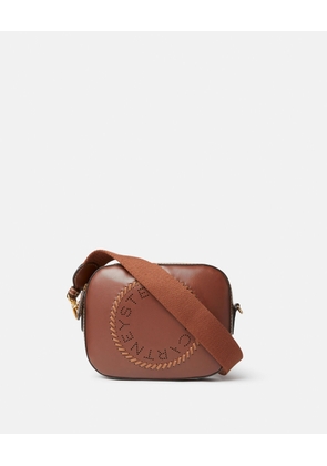 Stella McCartney - Logo Mini Camera Bag, Woman, Cognac