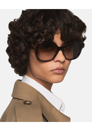 Stella McCartney - Oversized Round Gradient Sunglasses, Woman, Glossy Dark Havana