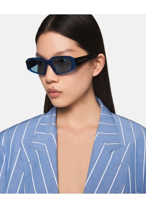 Stella McCartney - Abstract Rectangle Sunglasses, Woman, Translucent Electric Blue