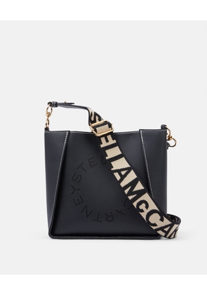 Stella McCartney - Logo Grainy Alter Mat Shoulder Bag, Woman, Black