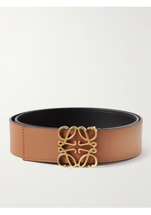 LOEWE - 4cm Reversible Leather Belt - Men - Brown - EU 80
