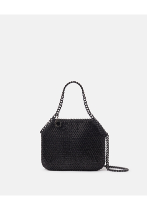 Stella McCartney - Falabella Sequin Tiny Tote Bag, Woman, High-shine black