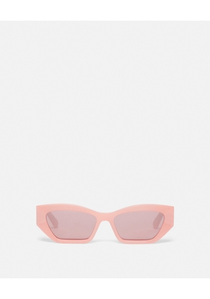 Stella McCartney - Logo Cat-Eye Sunglasses, Woman, Shiny Milky Pink
