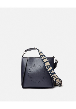 Stella McCartney - Logo Grainy Alter Mat Shoulder Bag, Woman, Indigo Moon