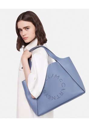 Stella McCartney - Logo Grainy Alter Mat Tote Bag, Woman, Sky Blue