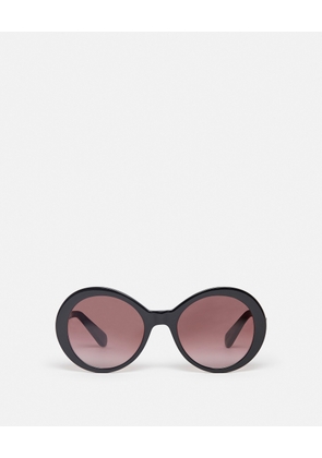 Stella McCartney - Falabella Pin Round Sunglasses, Woman, Shiny Black