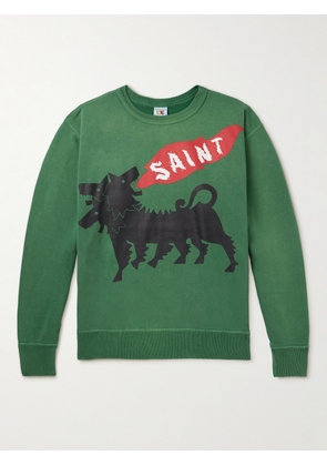 SAINT Mxxxxxx - Printed Cotton-Jersey Sweatshirt - Men - Green - S