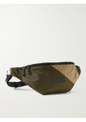 Master-Piece - Slant Leather-Trimmed Recycled CORDURA® ECO Belt Bag - Men - Green