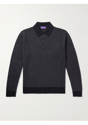 Ralph Lauren Purple Label - Herringbone Cashmere Polo Shirt - Men - Gray - S