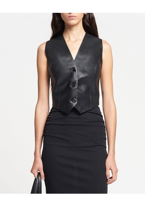 Arnona Cropped Vest In Regenerated Leather