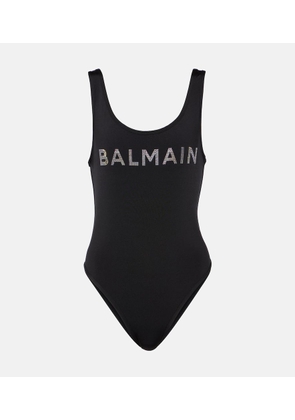 Balmain Logo embellished swimsuit
