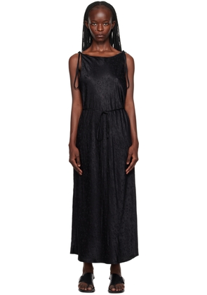 Song for the Mute Black Tied Wrap Midi Dress