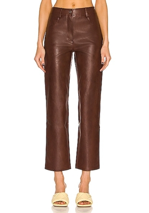 Miaou Junior Pant in Brown Leather - Chocolate. Size L (also in ).