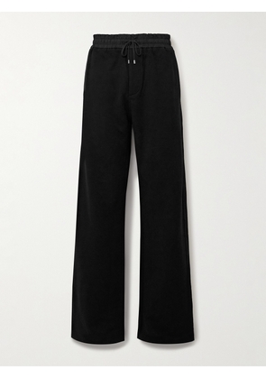 SAINT LAURENT - Wide-Leg Cotton-Jersey Sweatpants - Men - Black - M