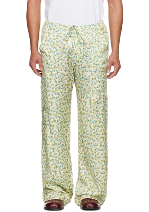 Cormio Yellow Floral Cargo Pants
