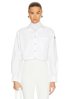 Moncler Cropped Shirt in White - White. Size 44 (also in ).