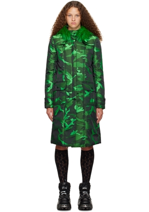 Anna Sui Green Camouflage Coat