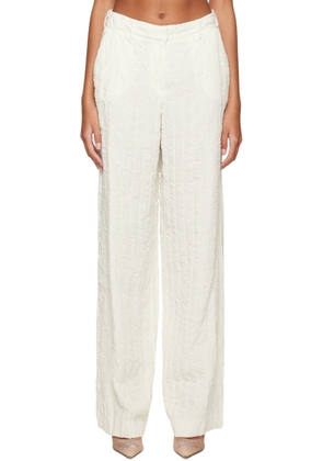 Nina Ricci White Crinkled Trousers