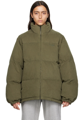 We11done Khaki Embroidered Down Jacket