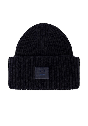 Acne Studios Face Beanie in Navy - Navy. Size all.
