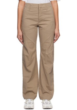 POST ARCHIVE FACTION (PAF) Brown Three-Dimensional Trousers